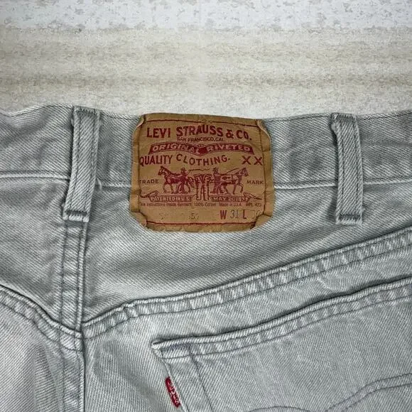 True Vintage 70s Levis Jeans 501 31x30 Regular Straight Light Grey Made in USA